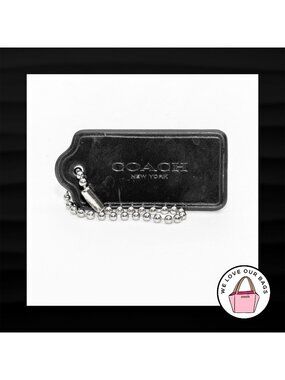2" Medium COACH NEW YORK BROWN PATENT LEATHER KEY FOB BAG CHARM KEYCHAIN HANGTAG